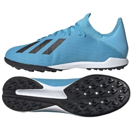 Adidas X 19.3 Tf M F35375 fotbollsskor blå blå