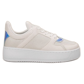 Ideal Shoes Sneakers med glitter vit