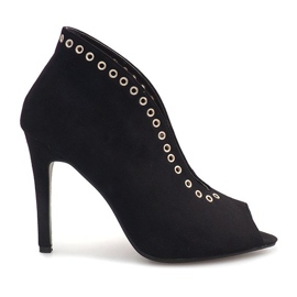 Stövlar på högklackig mocka 1907 svart