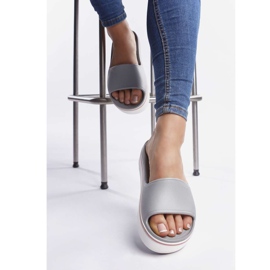 Crocs Krokband Plattform Slide 04M Ljusgrå ros