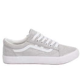 Grå Kvinnors grå sneakers B70A SILVER / WHITE