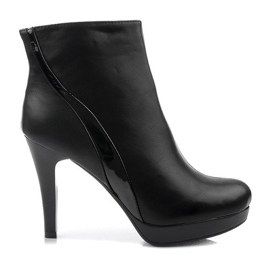 Stövlar på högklackad dragkedja 1301-98 svart