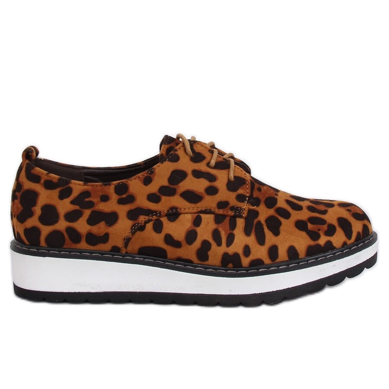 Damloafers leopard C-7225 leopardtryck brun