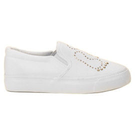 J. Star Slipons med strass vit