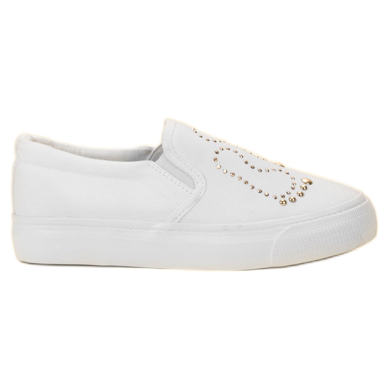 J. Star Slipons med strass vit