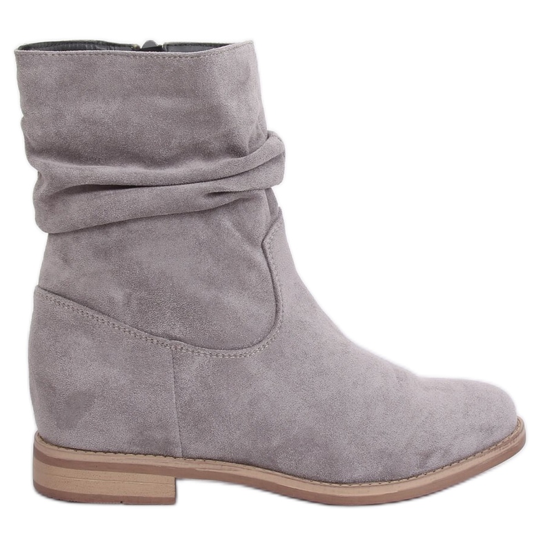 Grå stövlar på en dold kilklack NC838 grå