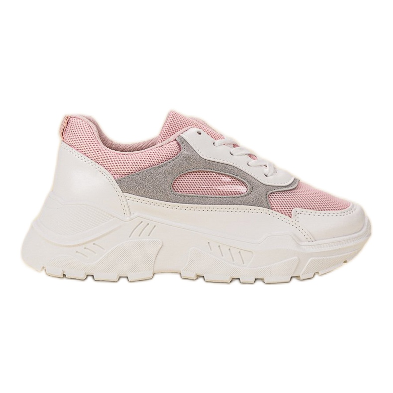 SHELOVET Trendiga sneakers vit rosa