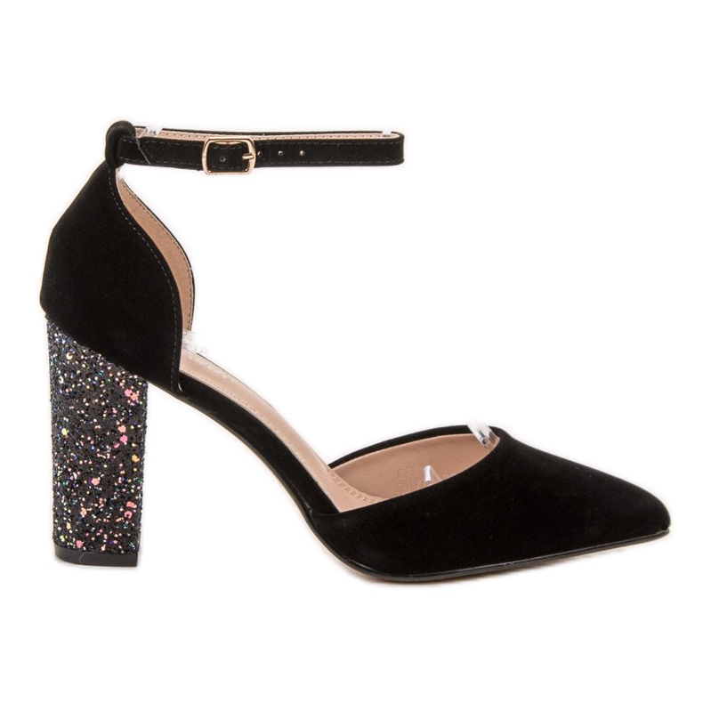 Weide Pumpar med glitterklack svart