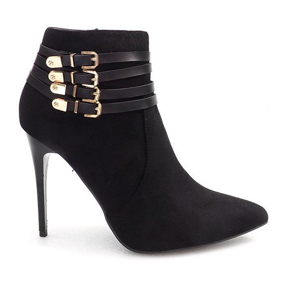 Boots On High Heel Suede YS20-1 Black svart