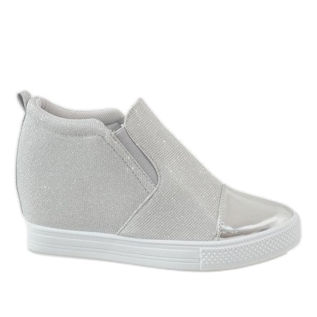 Silver sneakers på kilen DD410-2 grå