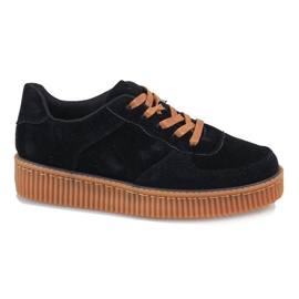Black Lace Up Creepers 7-K3568A svart