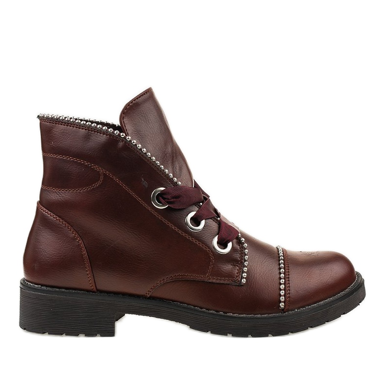 Kayla Shoes Maroon spetsiga stövlar 11606-73 röd