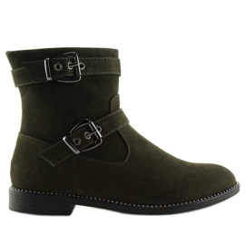 Gröna platta stövlar MB188-266 Grön