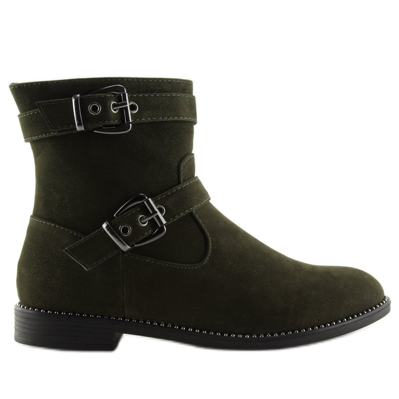 Gröna platta stövlar MB188-266 Grön