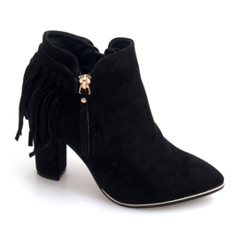 Mocka Högklackade stövlar A989 Svart