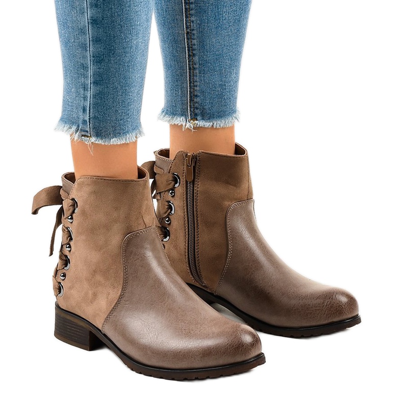 Kaki mocka isolerade stövlar C562 mångfärgad grön