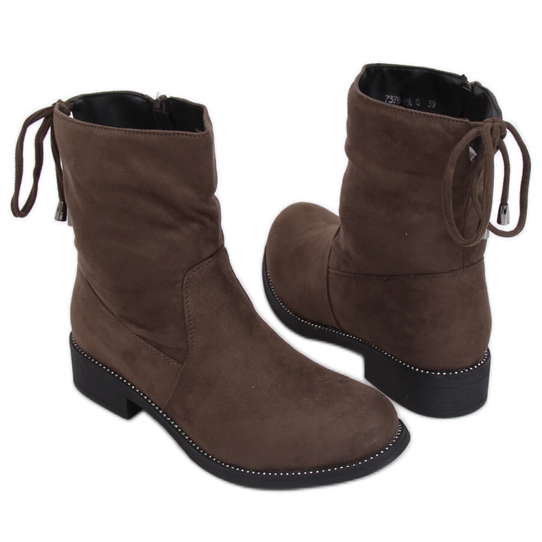 Gröna damstövlar i khaki 7378-PA Green kaki