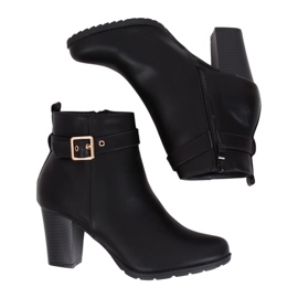 Svarta högklackade stövlar F169 Svart