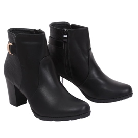 Svarta högklackade stövlar F168 Svart