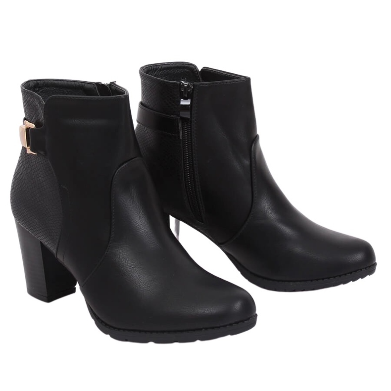 Svarta högklackade stövlar F168 Svart