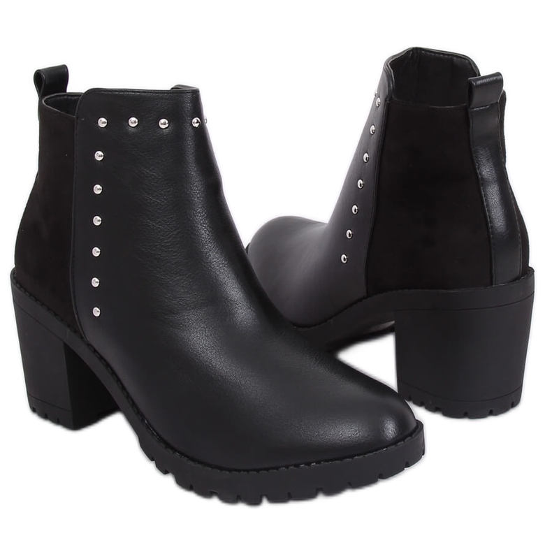 Stövlar på stabil häl svart Y8163 Svart