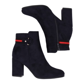 Marinblå högklackade stövlar NC923 Marinblå