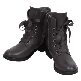 Grå Snörstövlar grå ZX2805 Grå