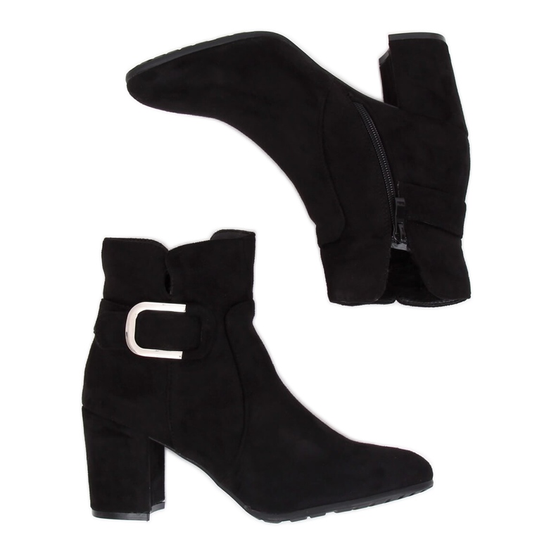 Svarta YL53 Svarta högklackade stövlar