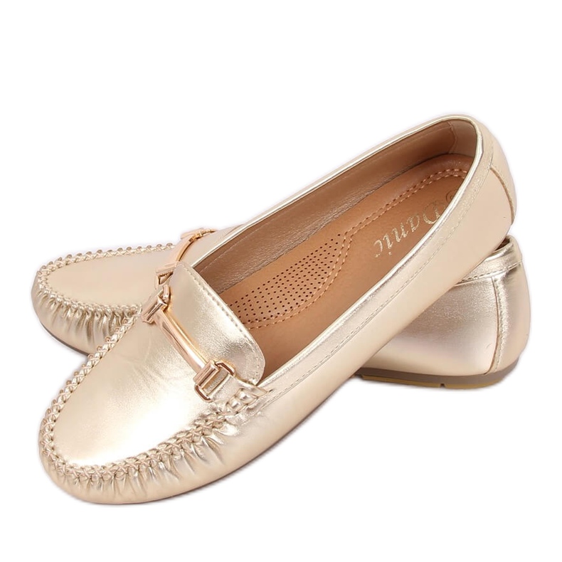 Guld dam loafers L7189A Guld gyllene