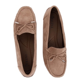 Dam beige loafers R812 Khaki brun mångfärgad