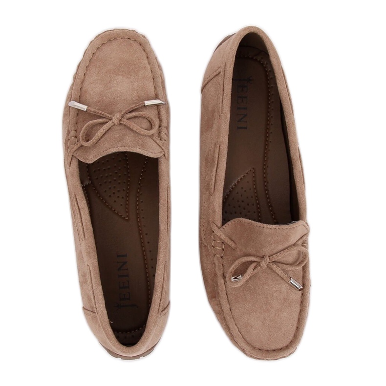 Dam beige loafers R812 Khaki brun mångfärgad