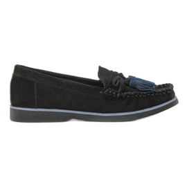 Filippo Läder Loafers med fransar svart