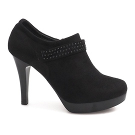 Eleganta stövlar på hög klack 9214-1 svart