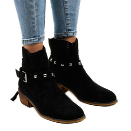 Svarta mocka slip-on stövlar LS-730