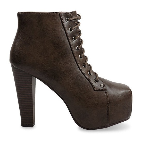 Massiva stövlar på häl 9502 brun