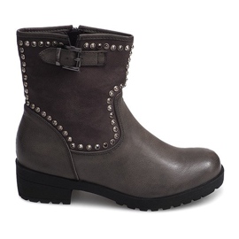 Grå motoriserade stövlar med dubbar 1640