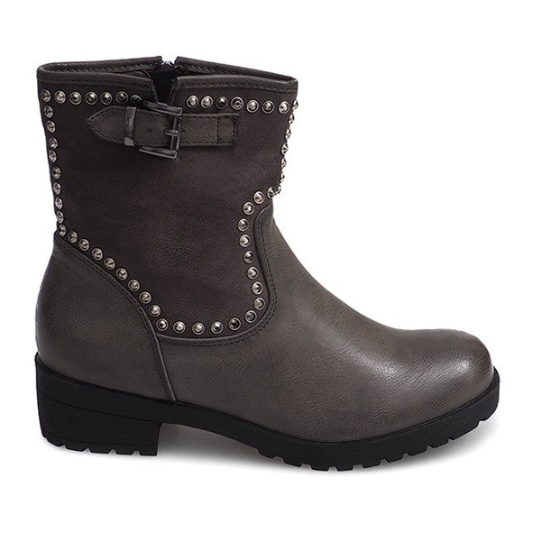 Grå motoriserade stövlar med dubbar 1640