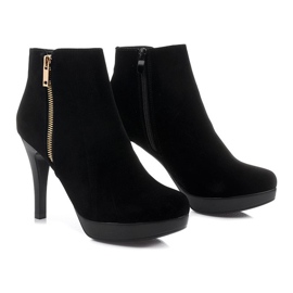 Stövlar på högklackad J0081-1 svart dragkedja