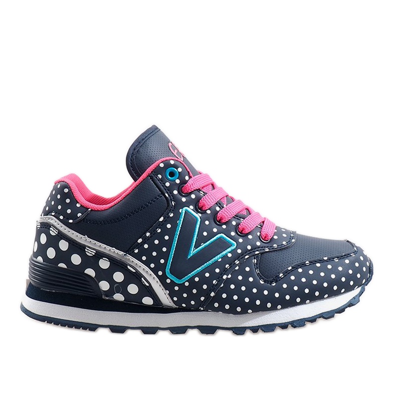 Marinblå sportskor B1573-3 grå