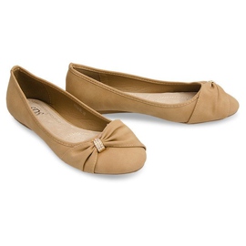 Ballerinor med rosett 6554 khaki mångfärgad