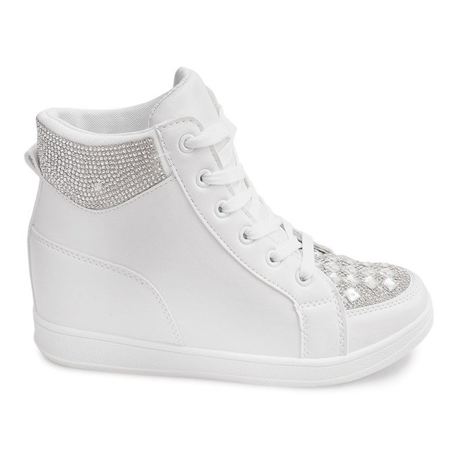 Sneakers med paljetter C7165 Vit