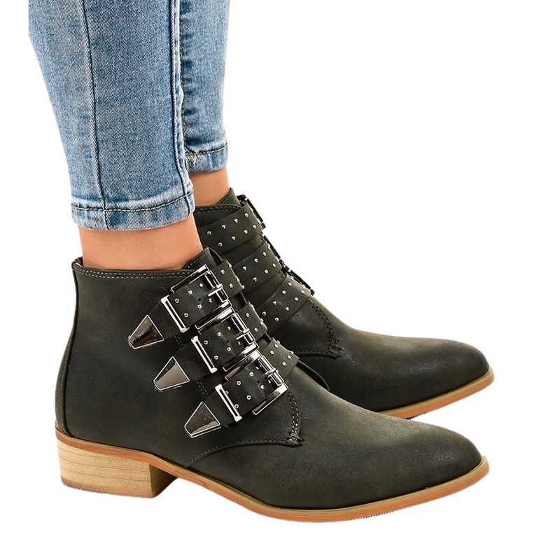 Gröna stövlar med A-263 dragkedja