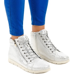 Silver stövlar med dragkedja 1557-38A grå