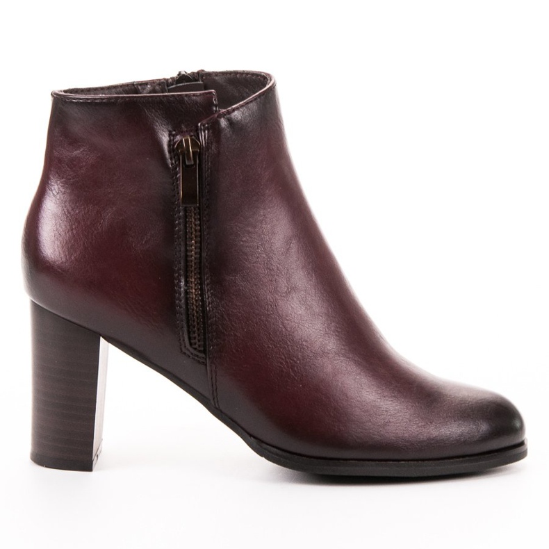 W. Potocki Burgundy högklackade stövlar röd