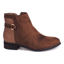 Suede Booties Chelsea stövlar HQ873 Camel brun
