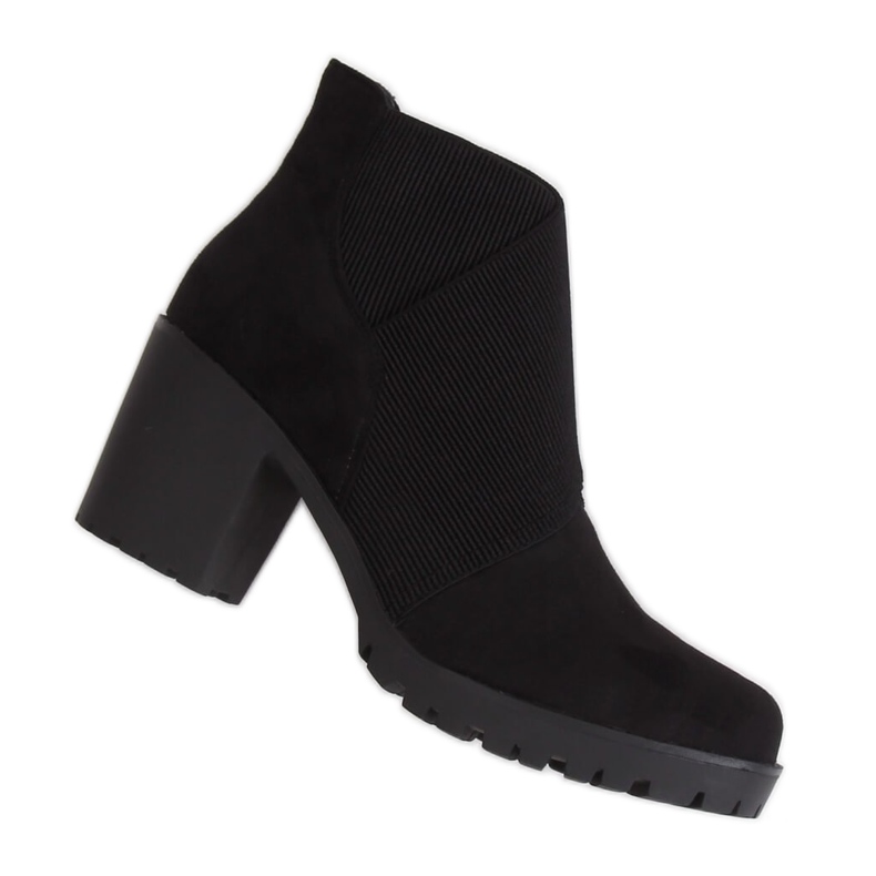 Svarta högklackade stövlar BH151-KB Svart