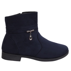 Marinblå damstövlar i mocka MP-53 Blå