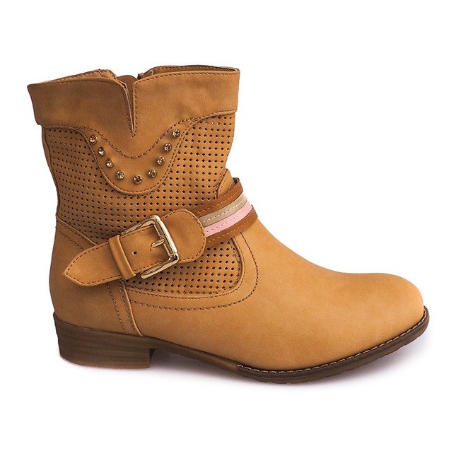 Openwork Booties Cowboy HC230 Camel brun