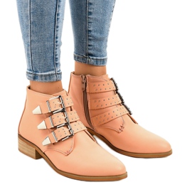 Rosa stövlar med A-263 dragkedja