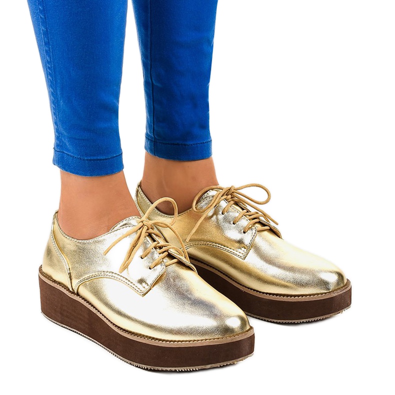 Gyllene eleganta snörskor 2017-1